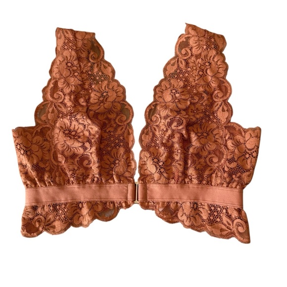 We Are HAH Free People Siren golden brown Lace Bralette Size medium - Picture 5 of 6